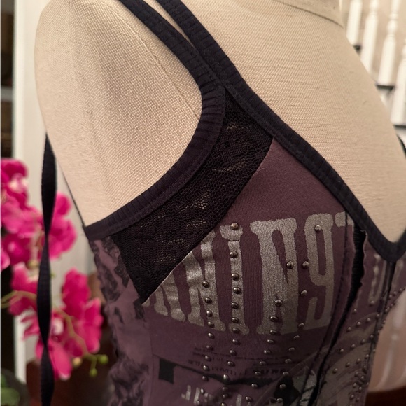 NWT Salvage Purple Graphic Mini Dress Tank Top - Picture 4 of 12